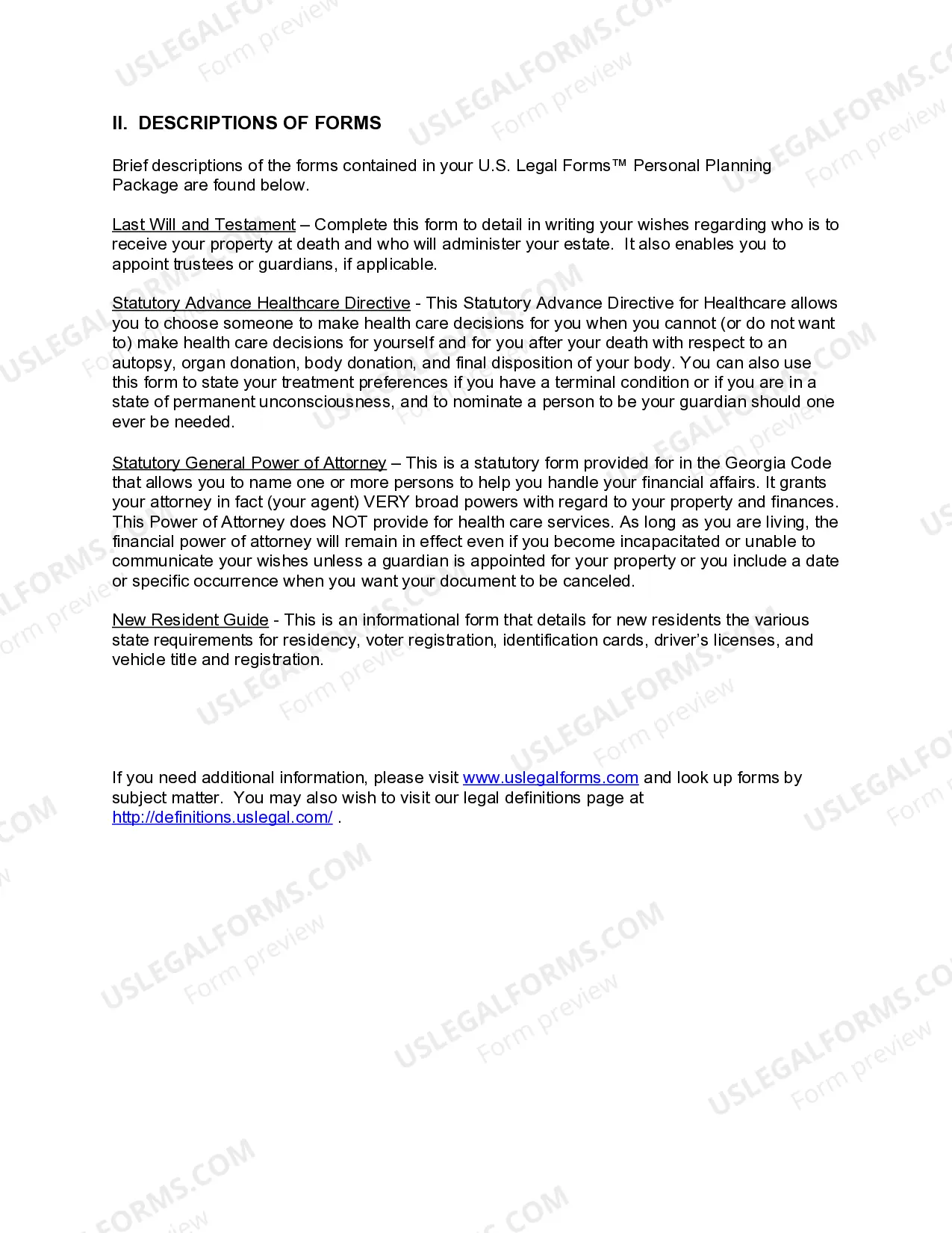 Preview Georgia New State Resident Package