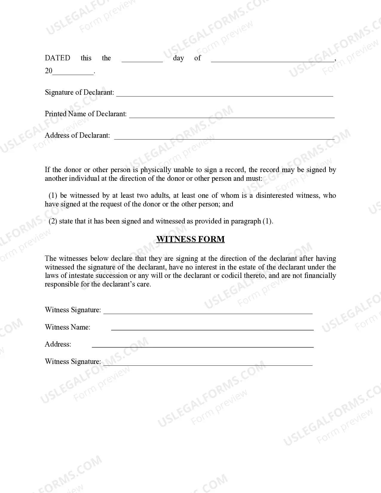 Preview Revocation of Anatomical Gift Act Donation