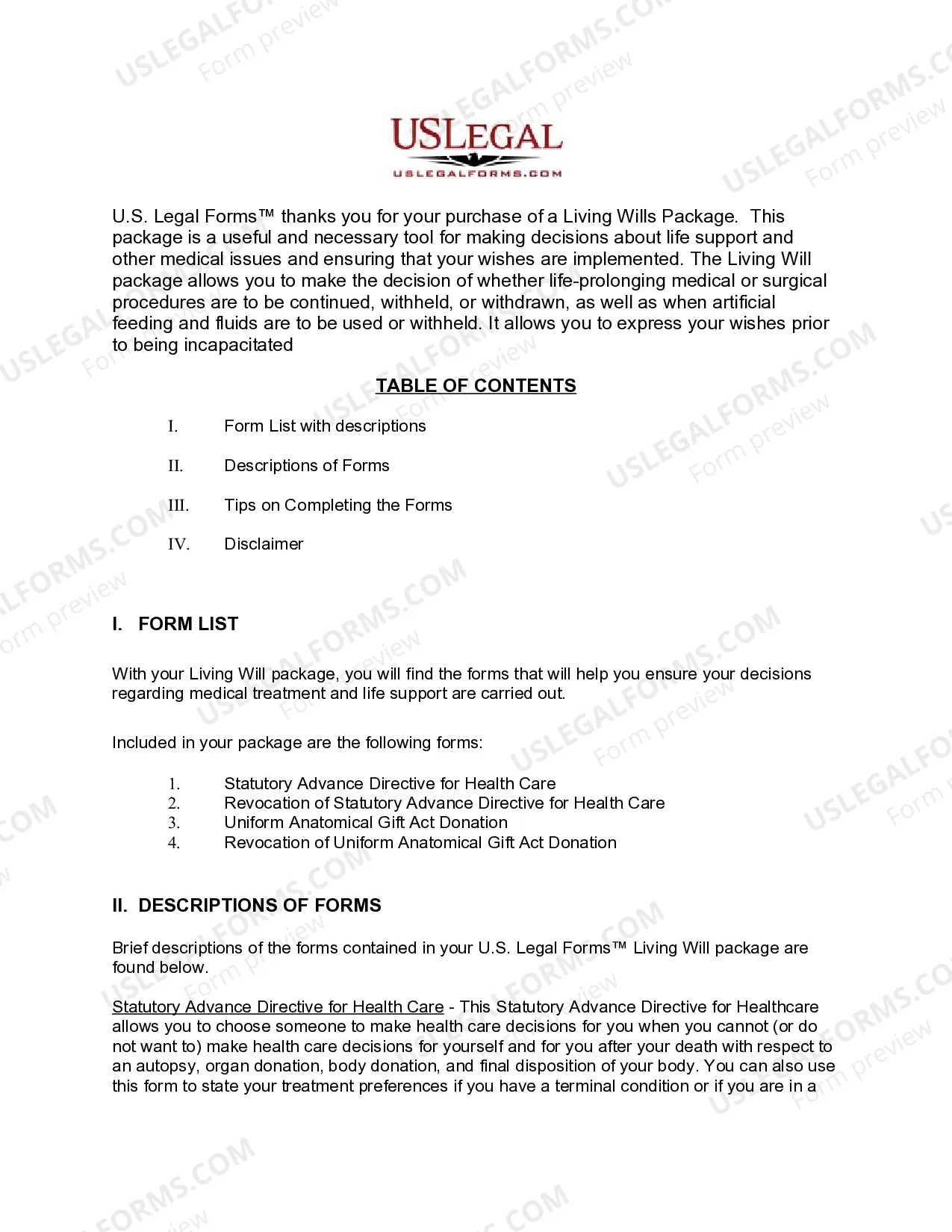 Preview Georgia Living Wills and Health Care Package