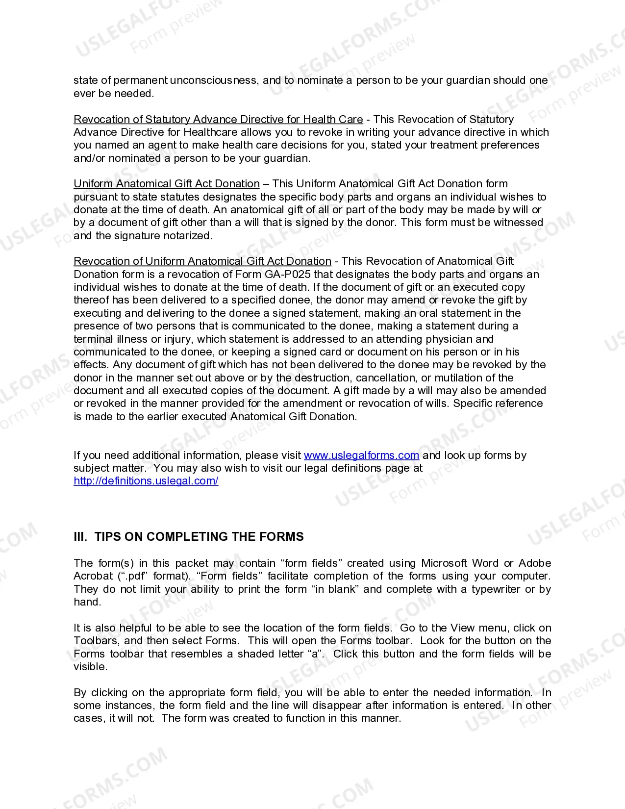 Preview Georgia Living Wills and Health Care Package