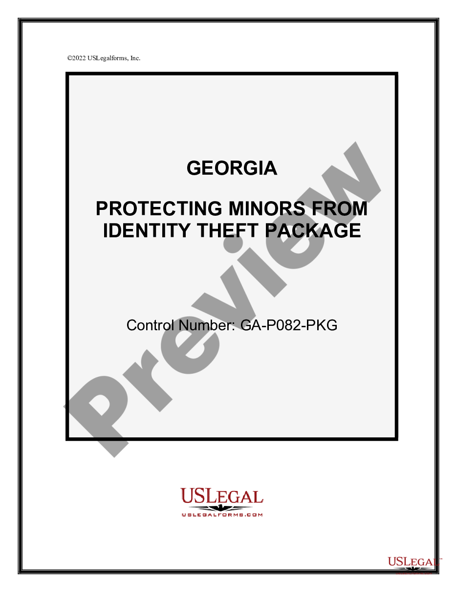 form Protecting Minors from Identity Theft Package preview