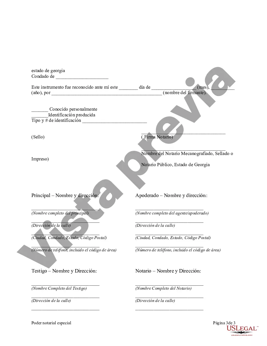 Preview Poder notarial especial o limitado para transacciones de venta de bienes raíces por parte del vendedor