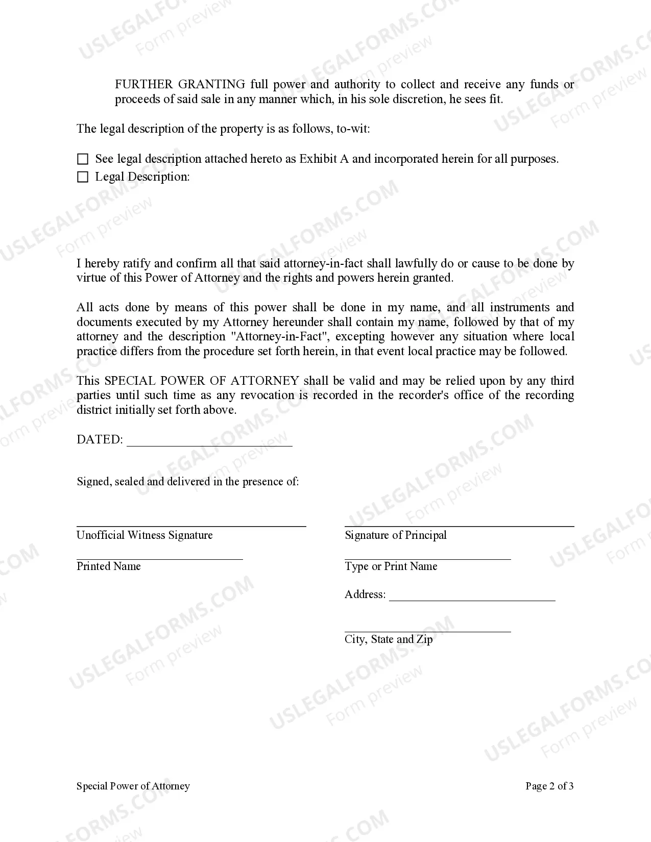 Preview Special or Limited Power of Attorney for Real Estate Sales Transaction By Seller