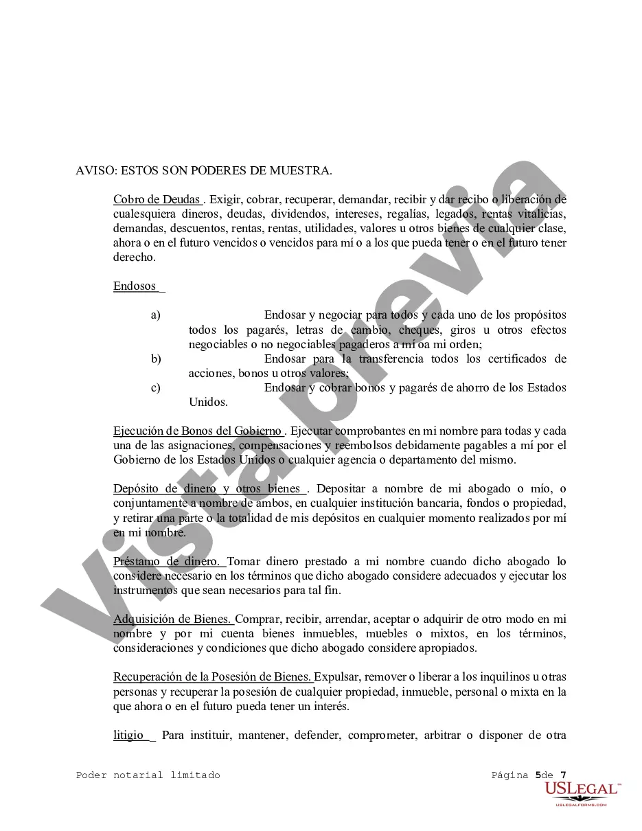 Get Poder notarial limitado en el que se especifican poderes con ejemplos de poderes incluidos Preview Poder notarial limitado en el que se especifican poderes con ejemplos de poderes incluidos