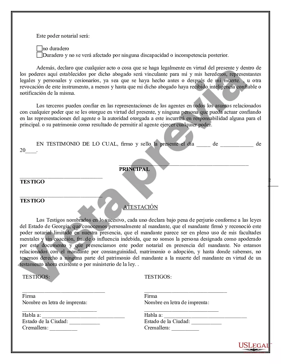 Preview Poder Notarial Limitado para Transacciones de Acciones y Poderes Corporativos