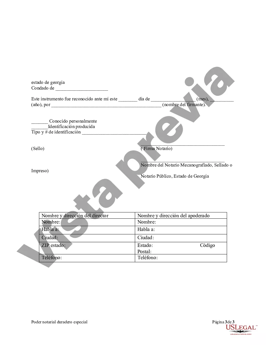 Preview Poder especial duradero para asuntos de cuentas bancarias