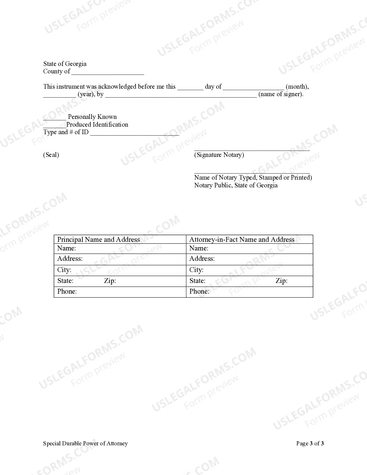 Preview Special Durable Power of Attorney for Bank Account Matters