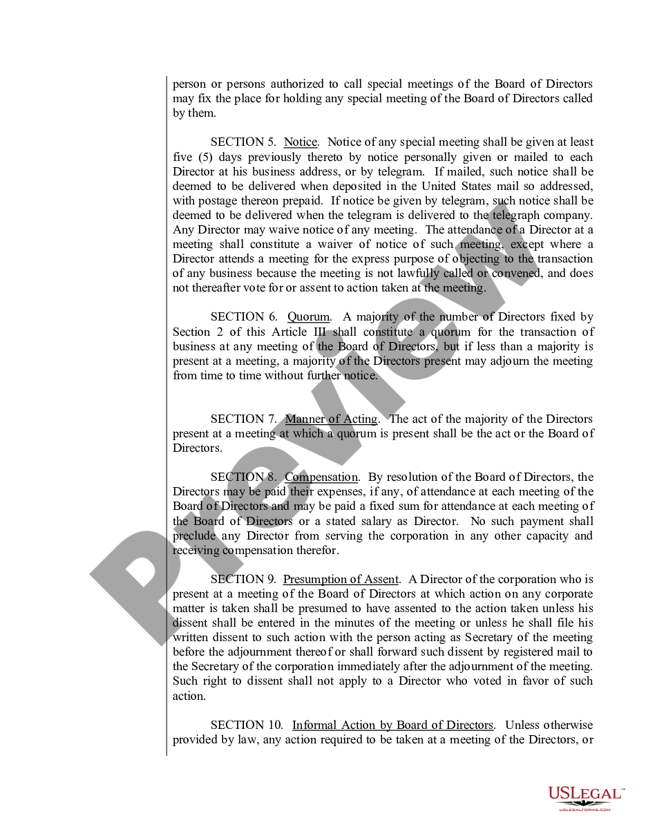 page 5 Sample Bylaws for a Georgia Professional Corporation preview