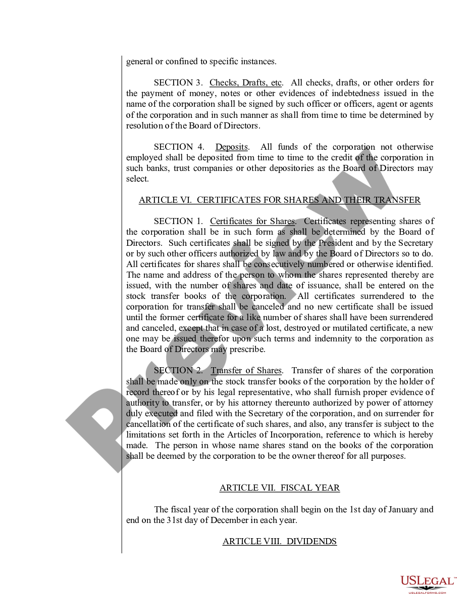 page 8 Sample Bylaws for a Georgia Professional Corporation preview