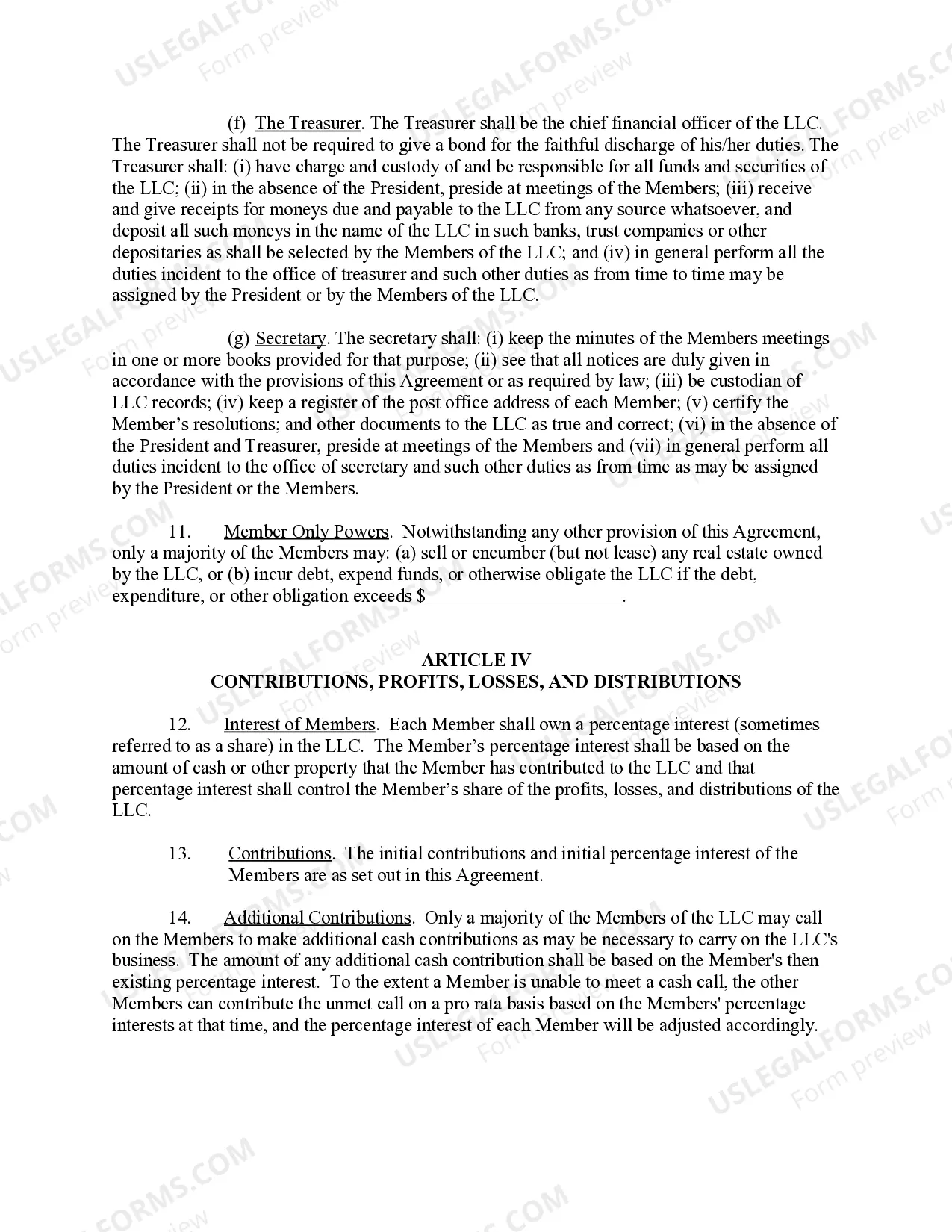 Preview Sample Operating Agreement for Professional Limited Liability Company PLLC