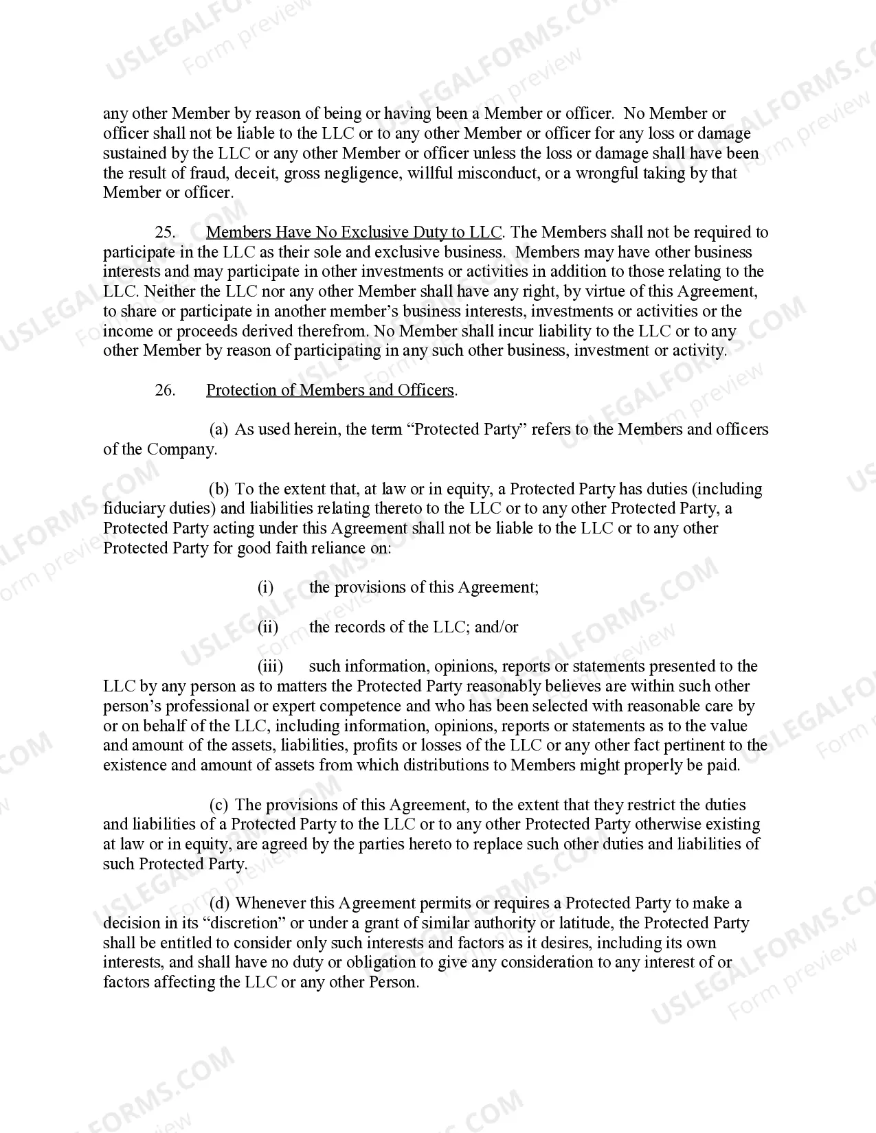 Preview Sample Operating Agreement for Professional Limited Liability Company PLLC