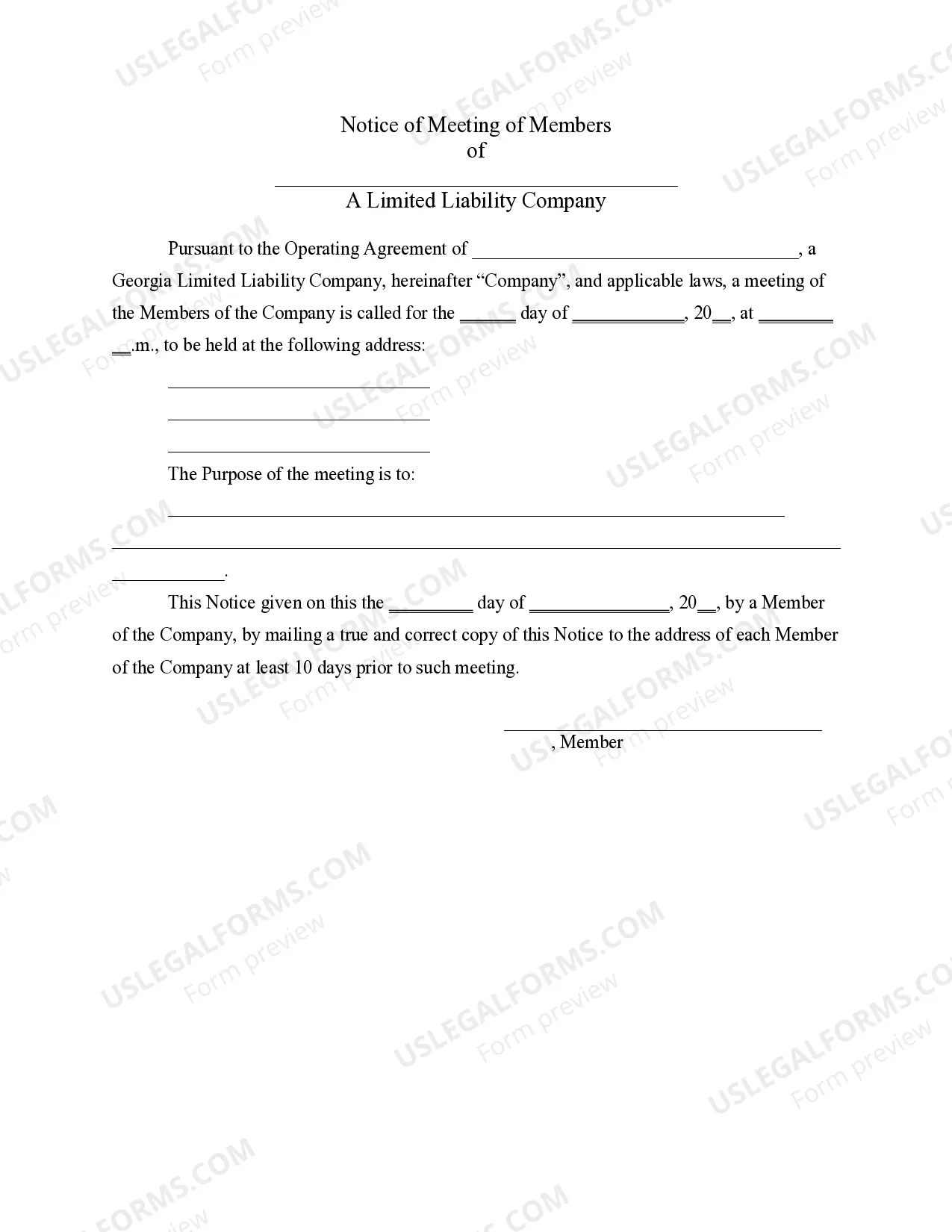 Preview PLLC Notices and Resolutions