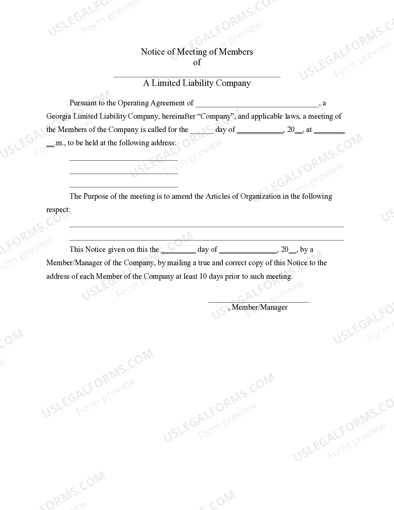 Preview PLLC Notices and Resolutions