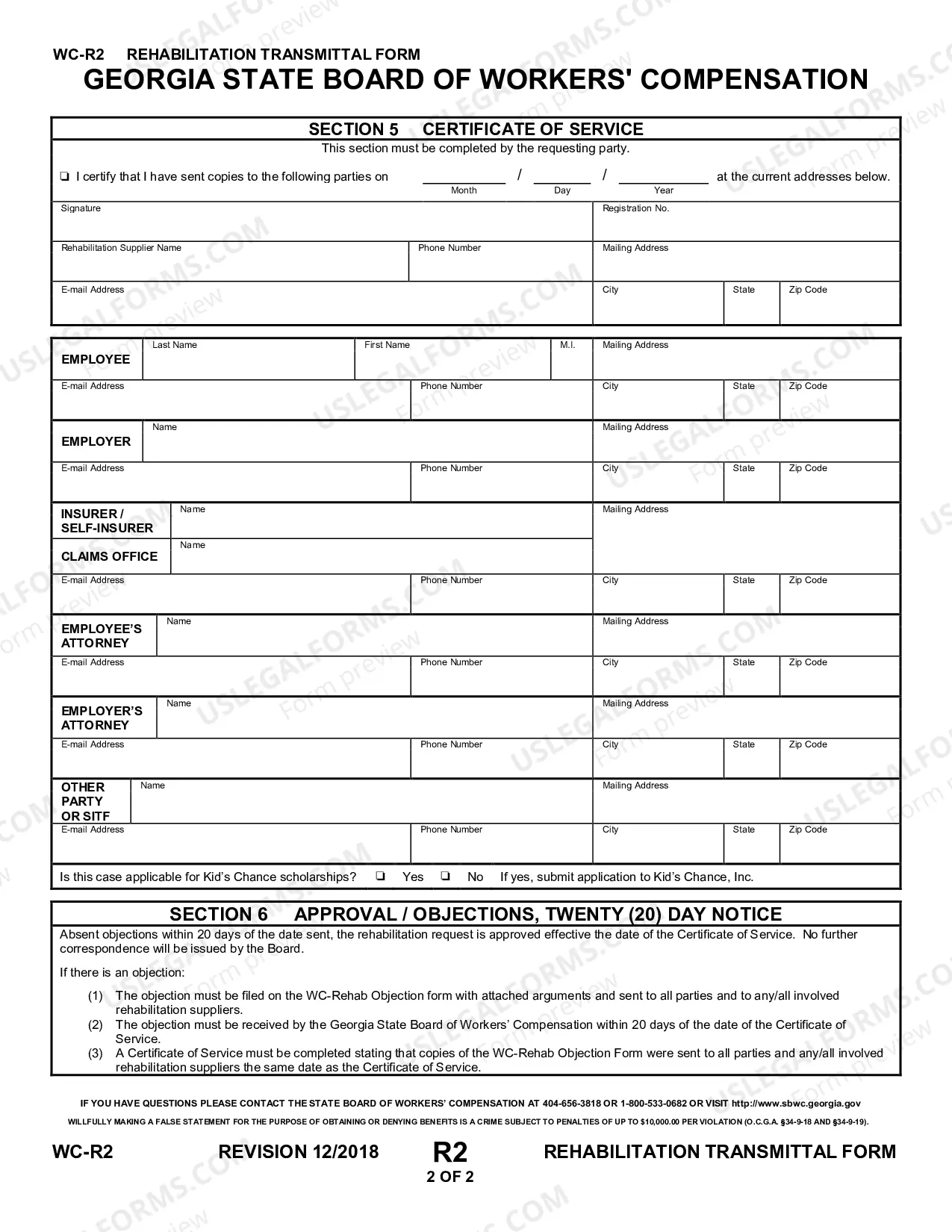 Preview Rehabilitation Transmittal Form for Workers' Compensation