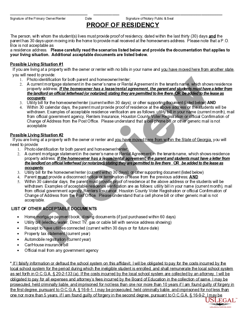 Affidavit of Residency Address Affidavit US Legal Forms