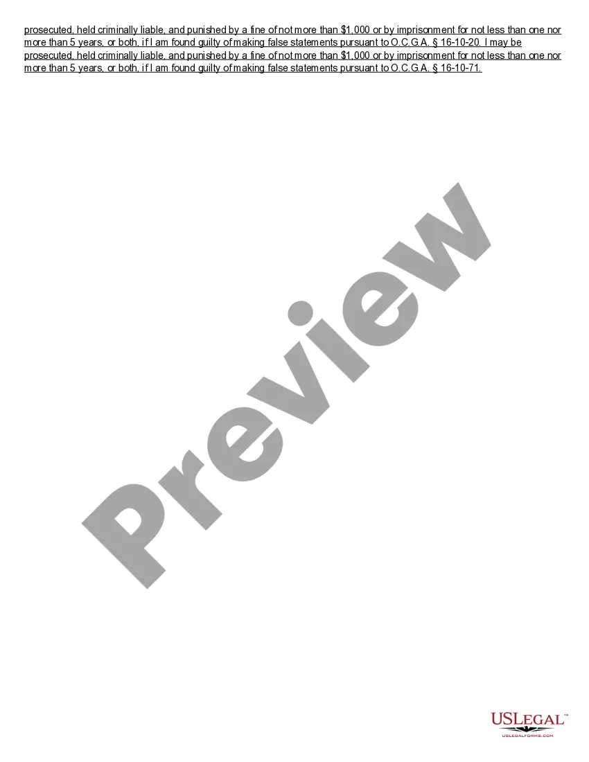 Preview Affidavit of Residency