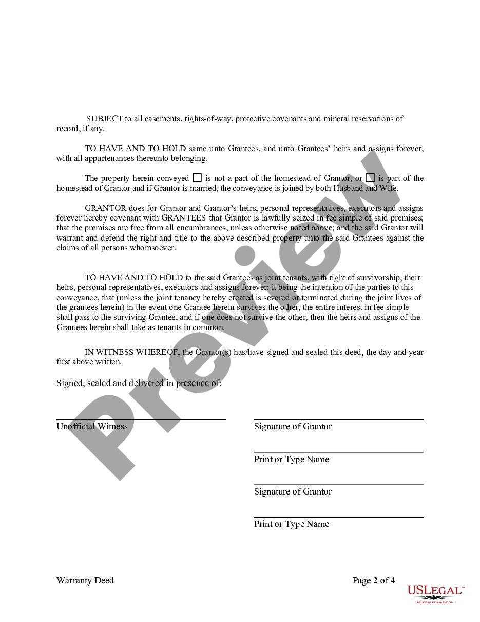 Sandy Springs Georgia Warranty Deed For Husband And Wife Converting Property From Tenants In 