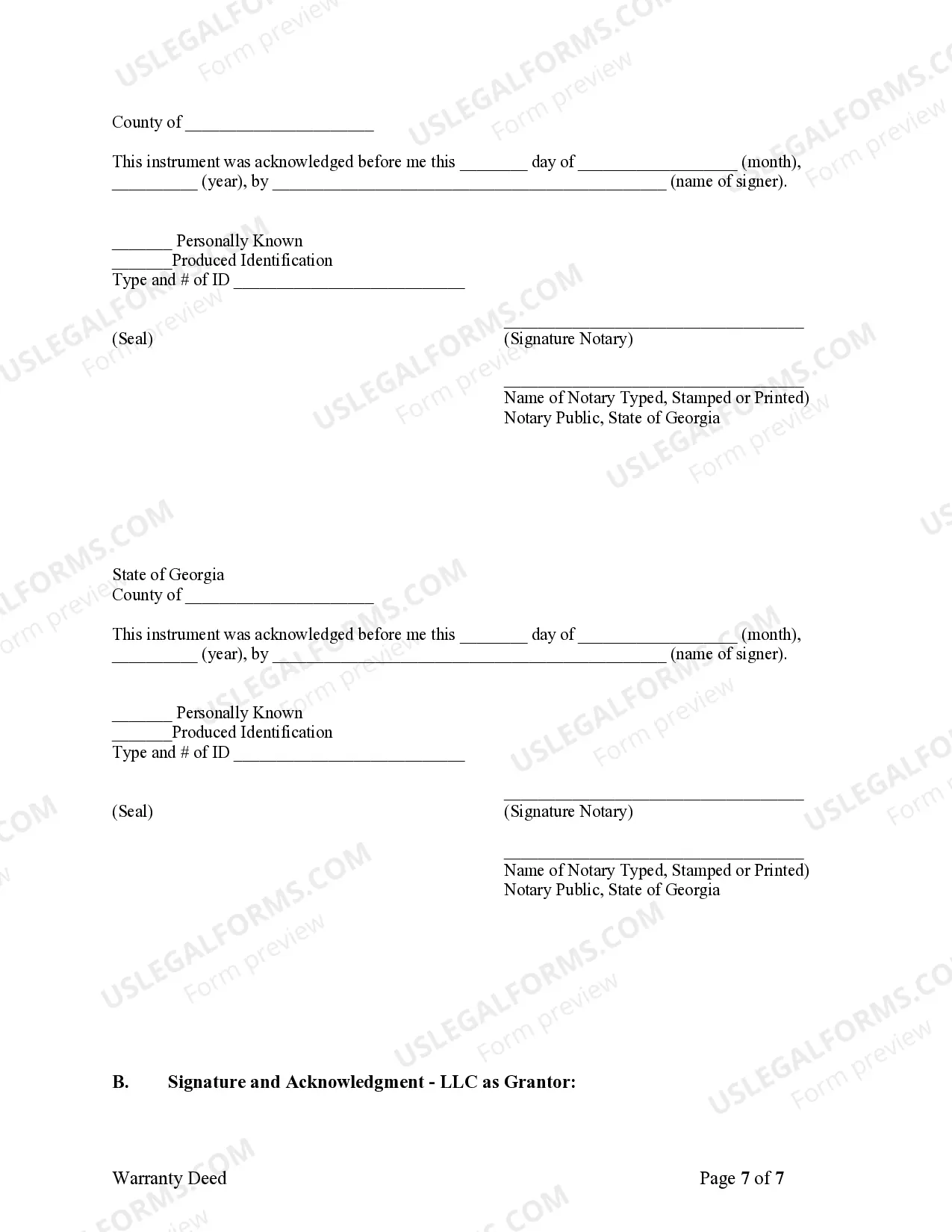 Preview Warranty Deed from Limited Partnership or LLC is the Grantor, or Grantee