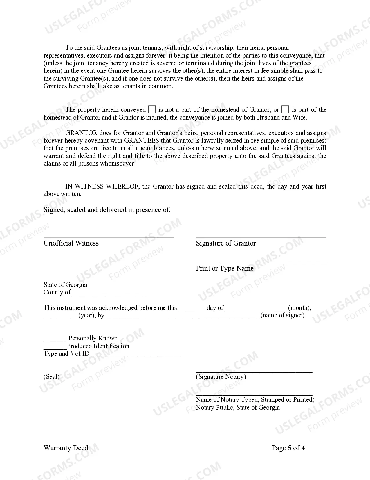 Preview Warranty Deed for Three Individuals to Husband and Wife as Joint Tenants with the Right of Survivorship