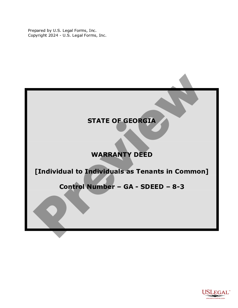 page 0 Warranty Deed from Individual to Individuals as Tenants in Common preview