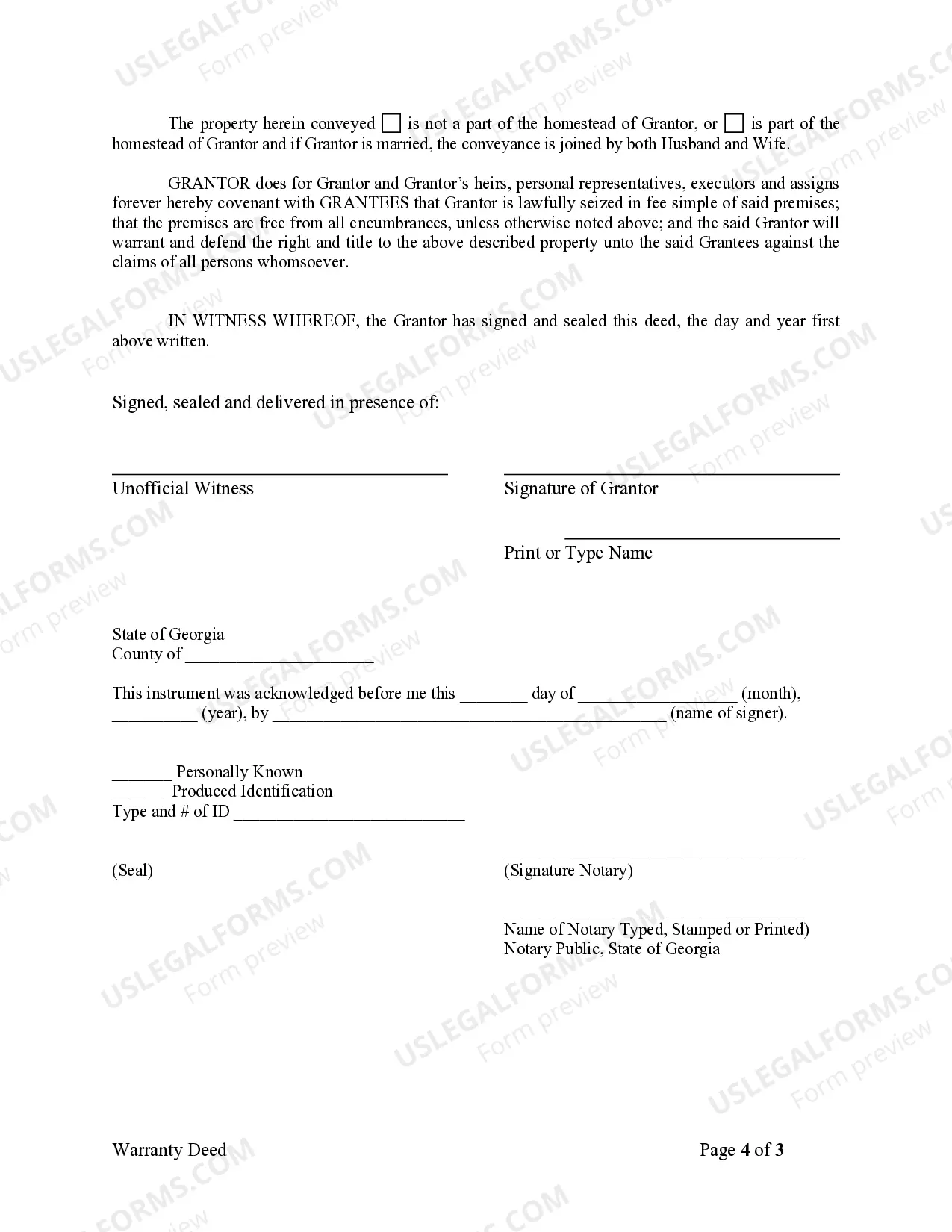 Preview Warranty Deed from Individual to Individuals as Tenants in Common