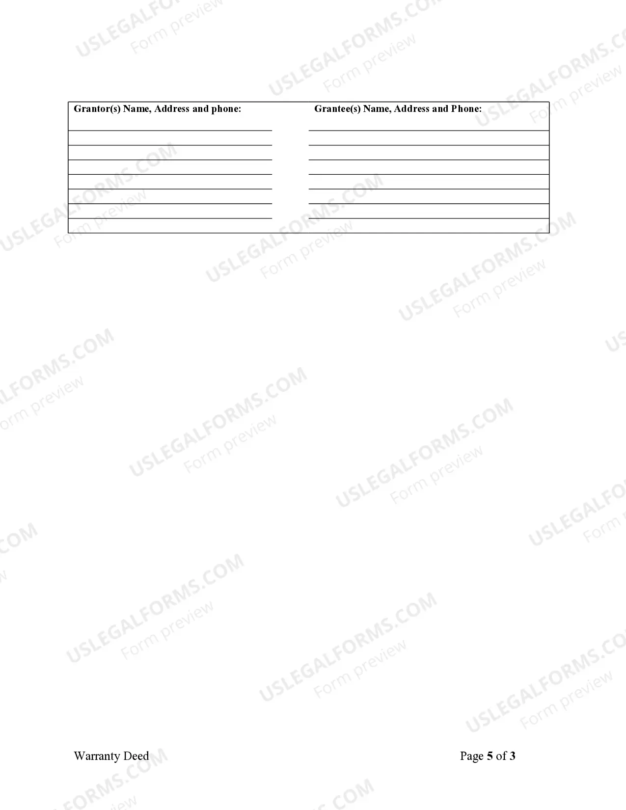 Preview Warranty Deed from Individual to Individuals as Tenants in Common