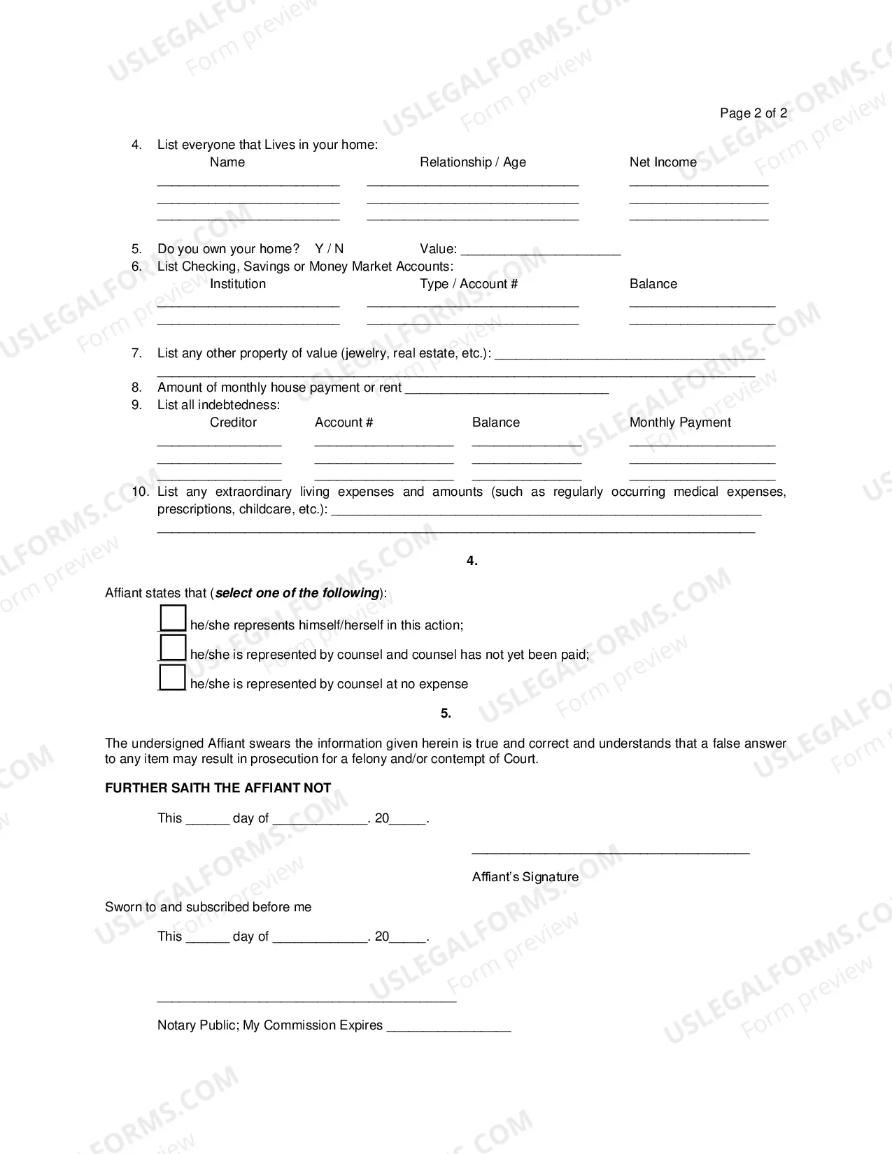 Preview Indigent Fee Waiver