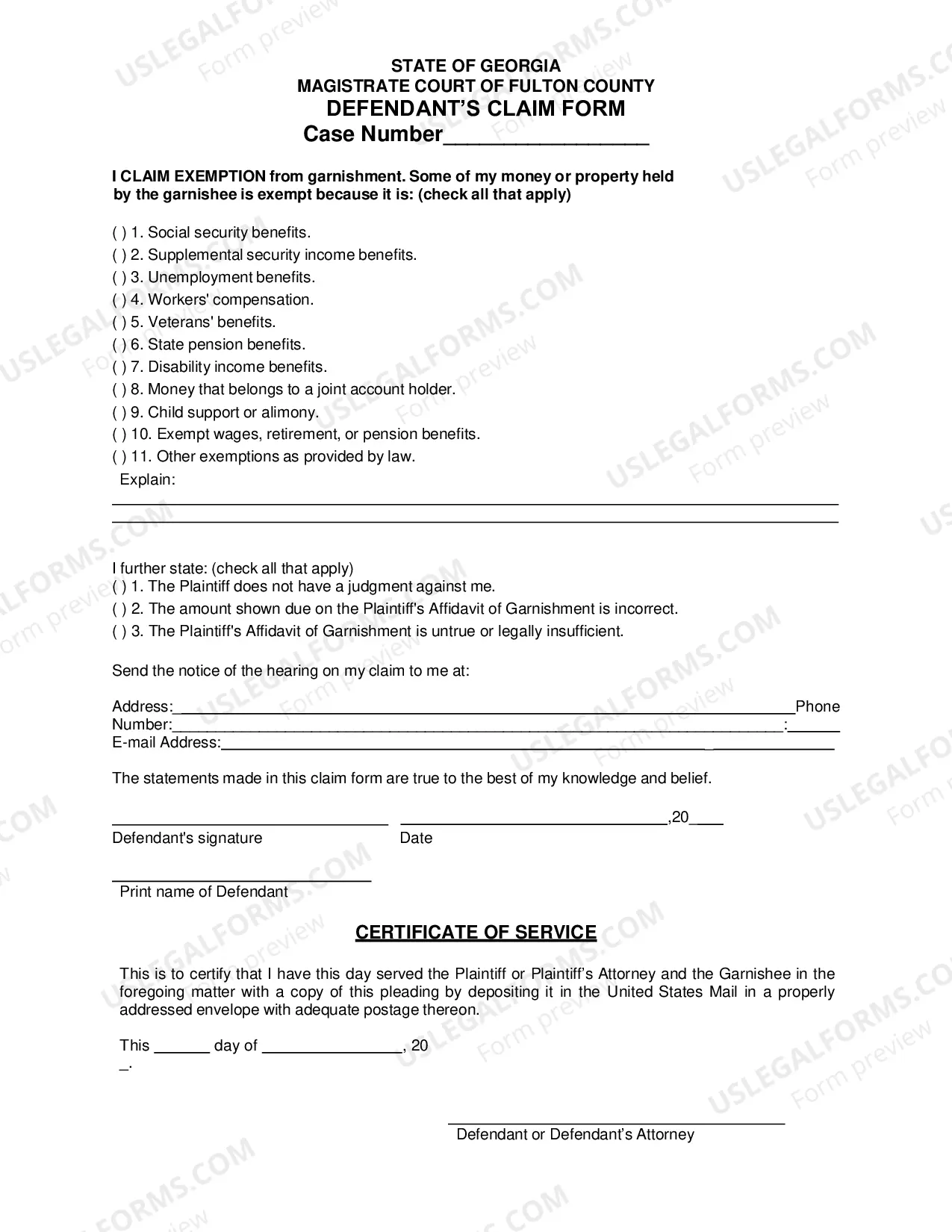 Preview Packet for Continuing Garnishment