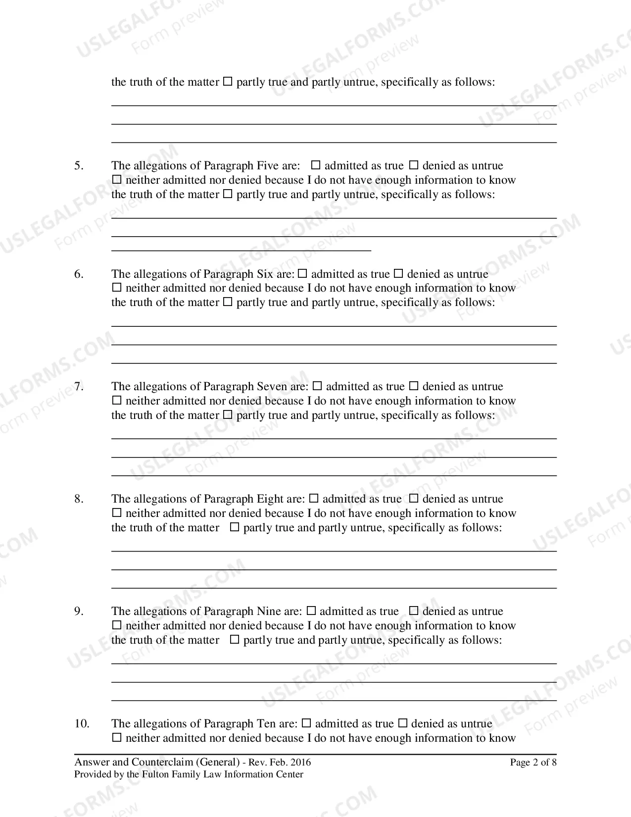 Preview Answer And Counterclaim, Verification and Certificate of Service