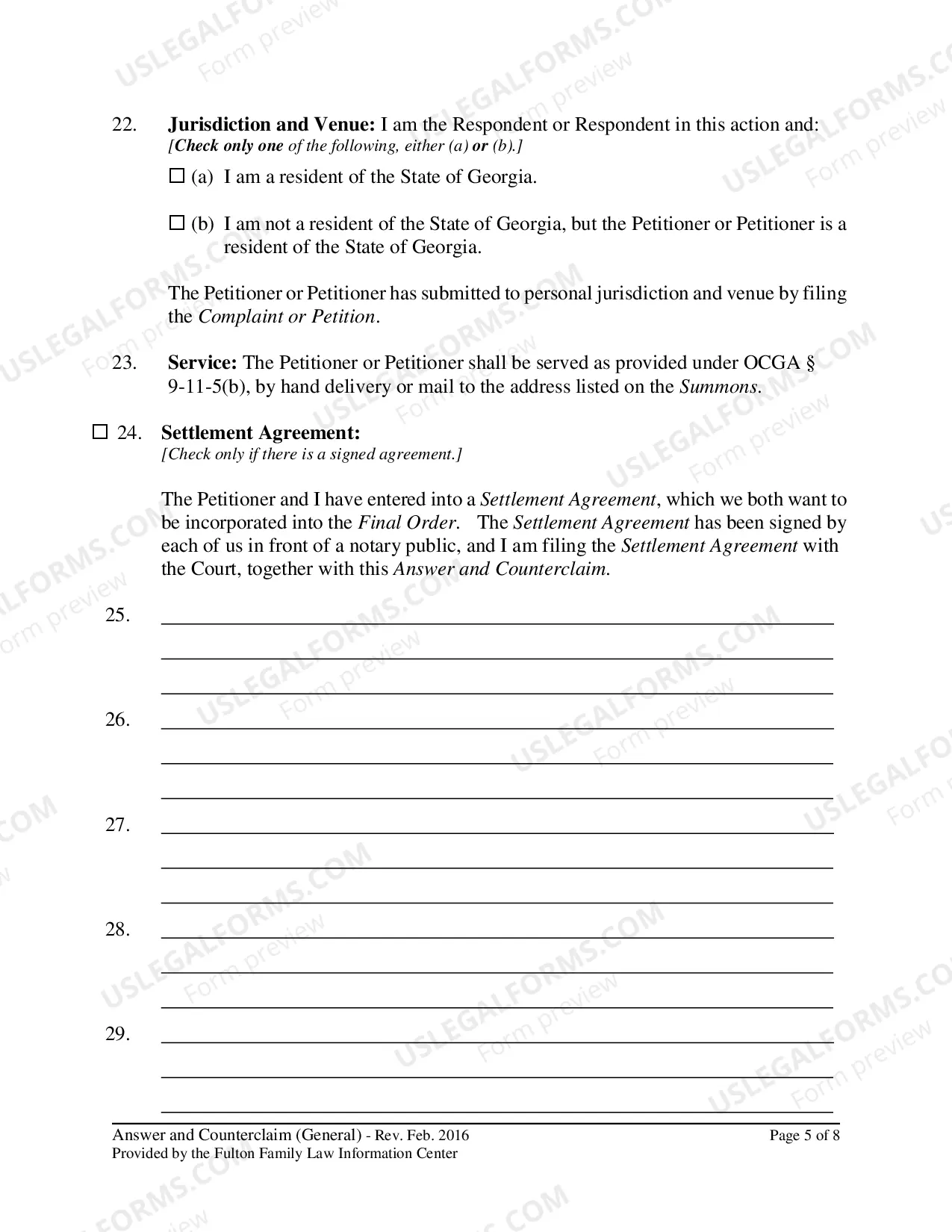 Preview Answer And Counterclaim, Verification and Certificate of Service