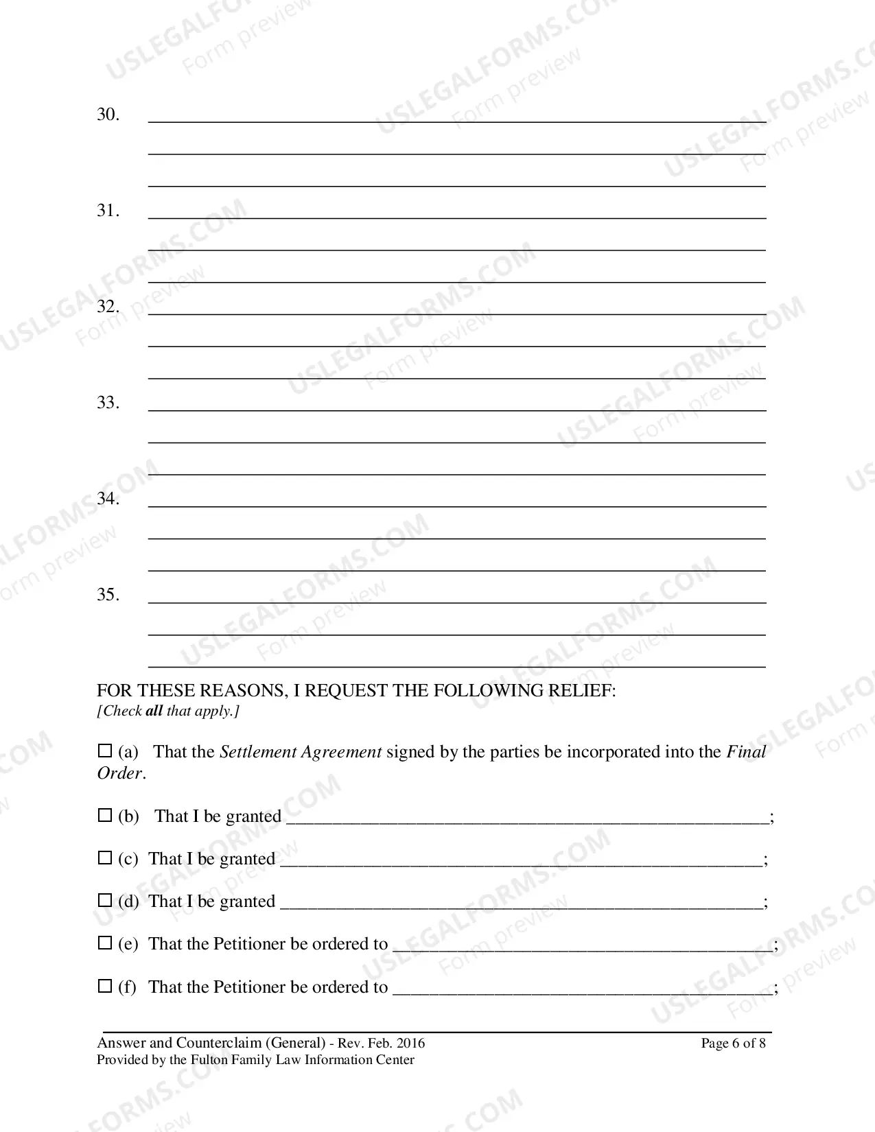 Preview Answer And Counterclaim, Verification and Certificate of Service