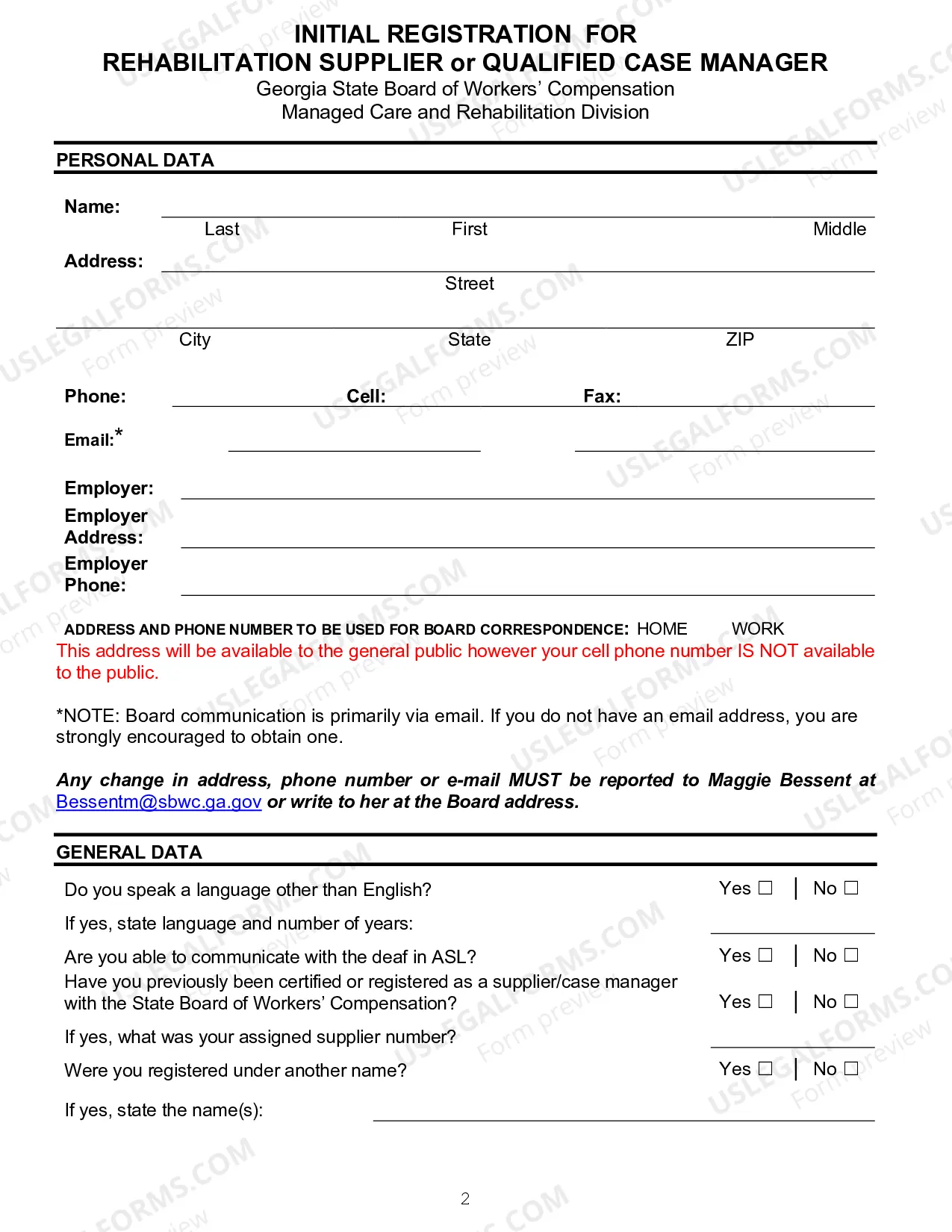 Preview New Rehab Supplier Registration