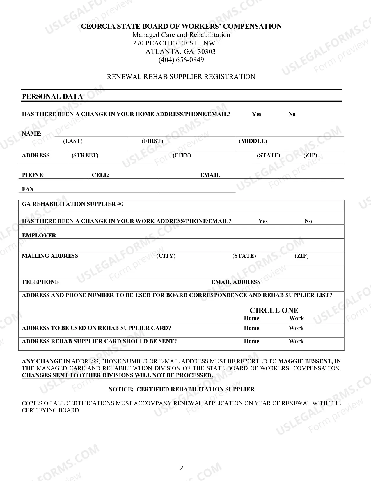 Preview Renewal Rehab Supplier Registration