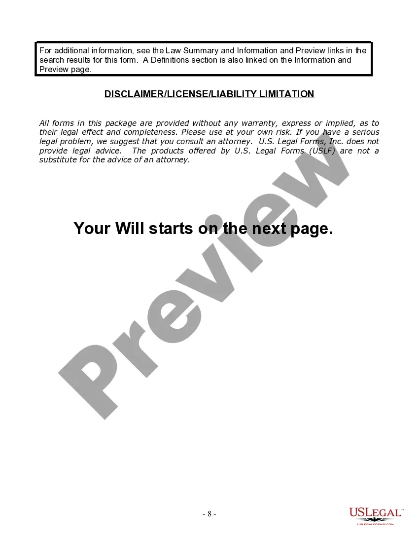 Preview Last Will and Testament for Single Person with No Children