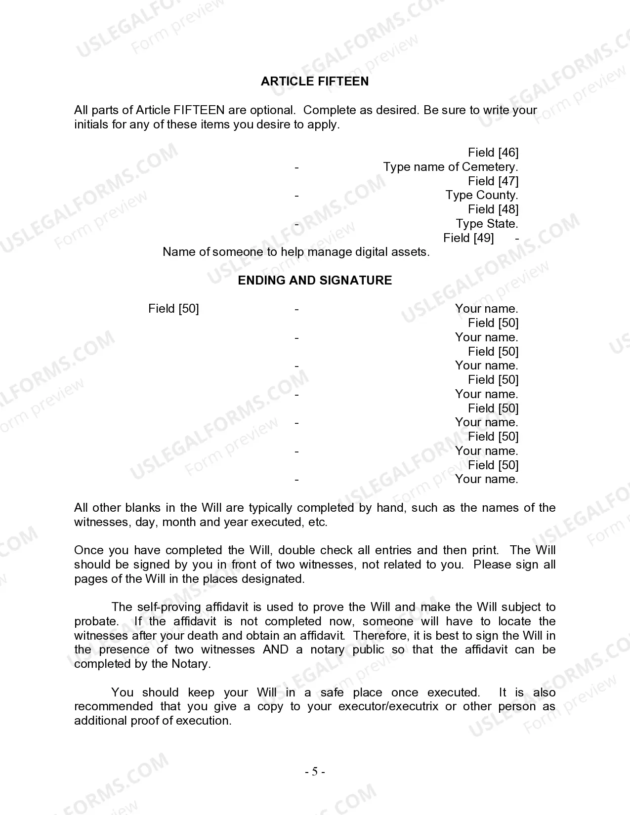 Preview Last Will and Testament for Married person with Minor Children from Prior Marriage