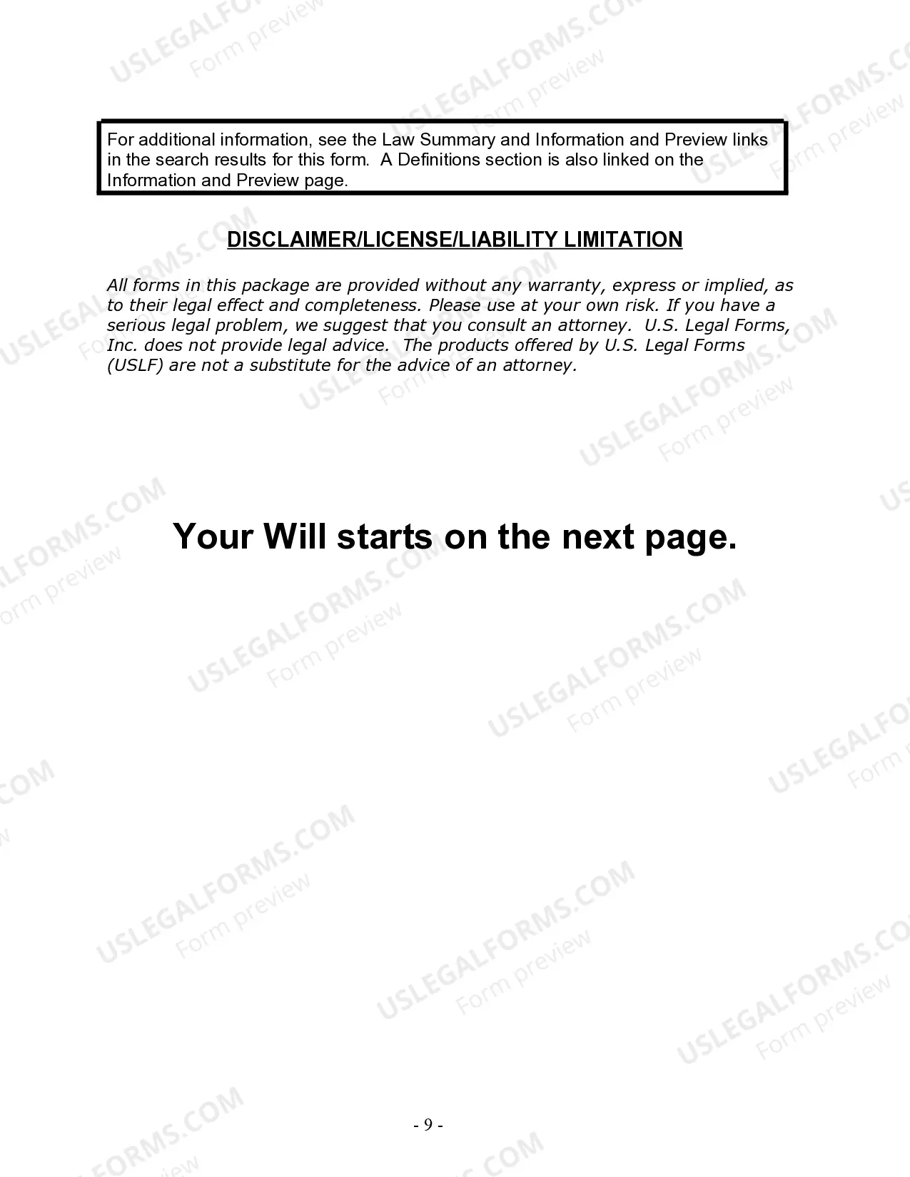 Preview Last Will and Testament for Married person with Minor Children from Prior Marriage