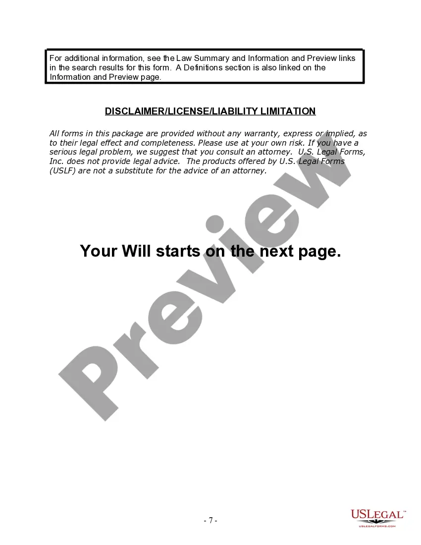 Preview Last Will and Testament for Married person with Adult Children from Prior Marriage