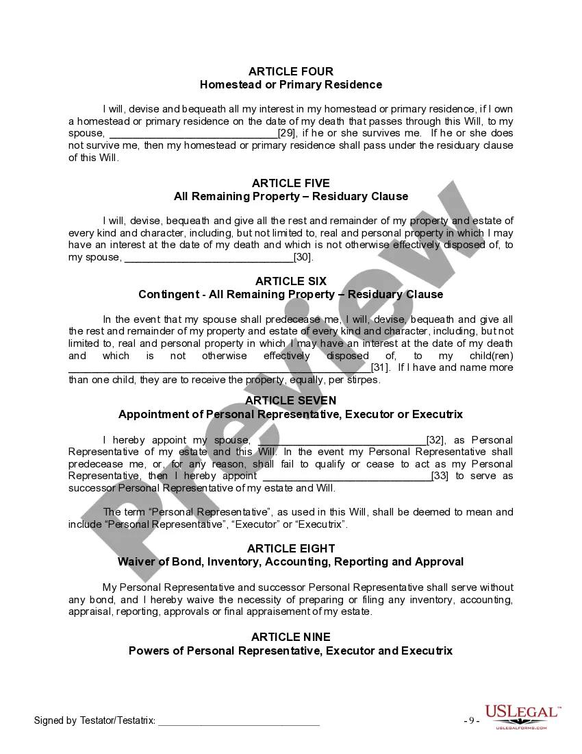 Preview Mutual Wills Package with Last Wills and Testaments for Married Couple with Adult Children