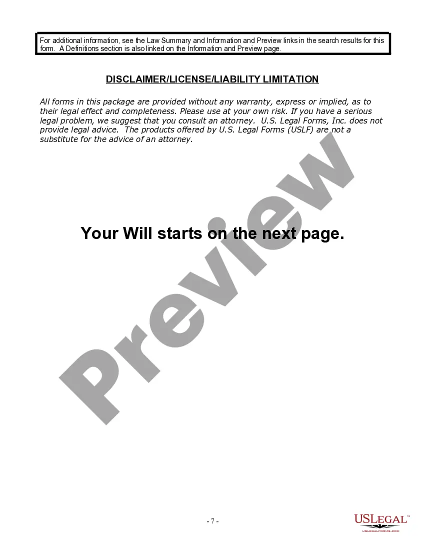 Preview Last Will and Testament for a Widow or Widower with Adult Children