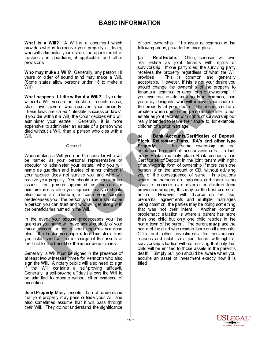 Preview Last Will for a Widow or Widower with no Children