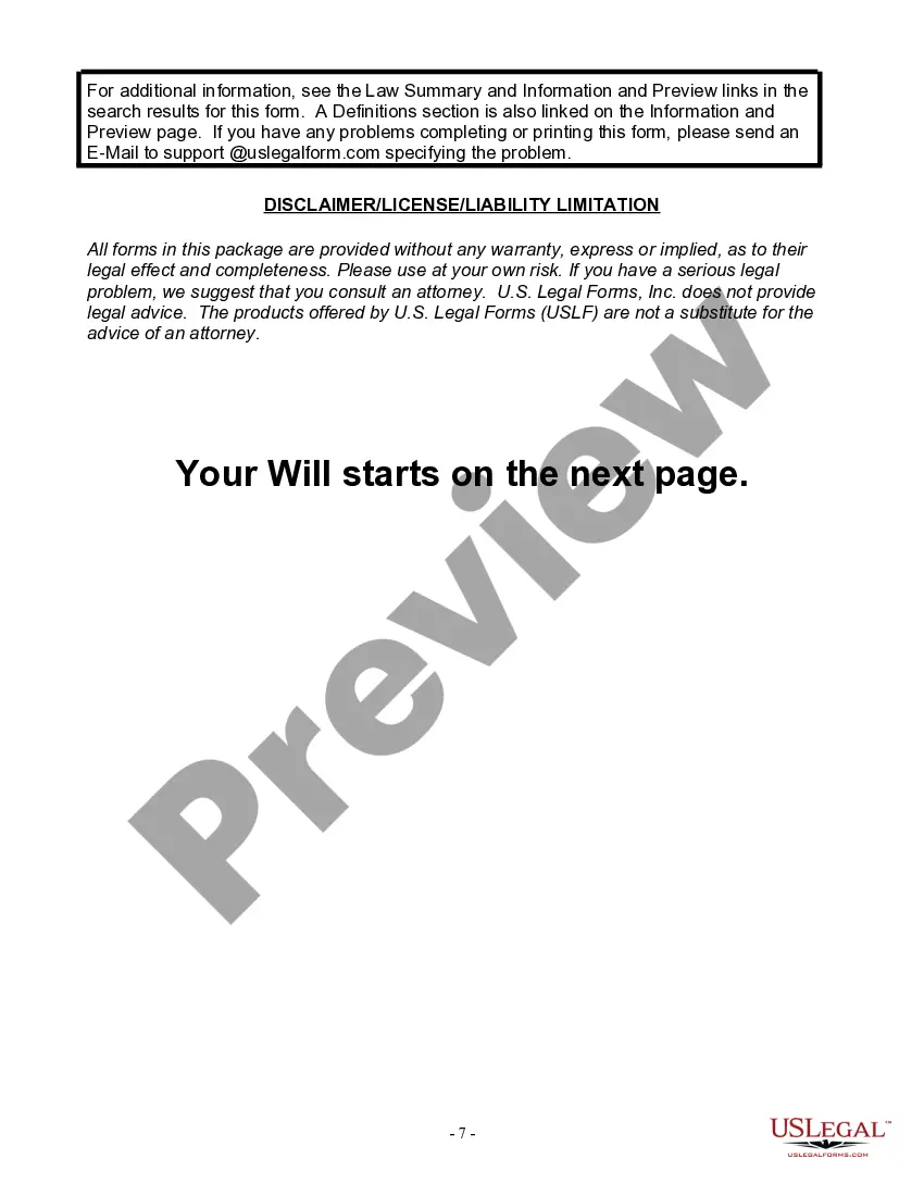 Preview Last Will for a Widow or Widower with no Children