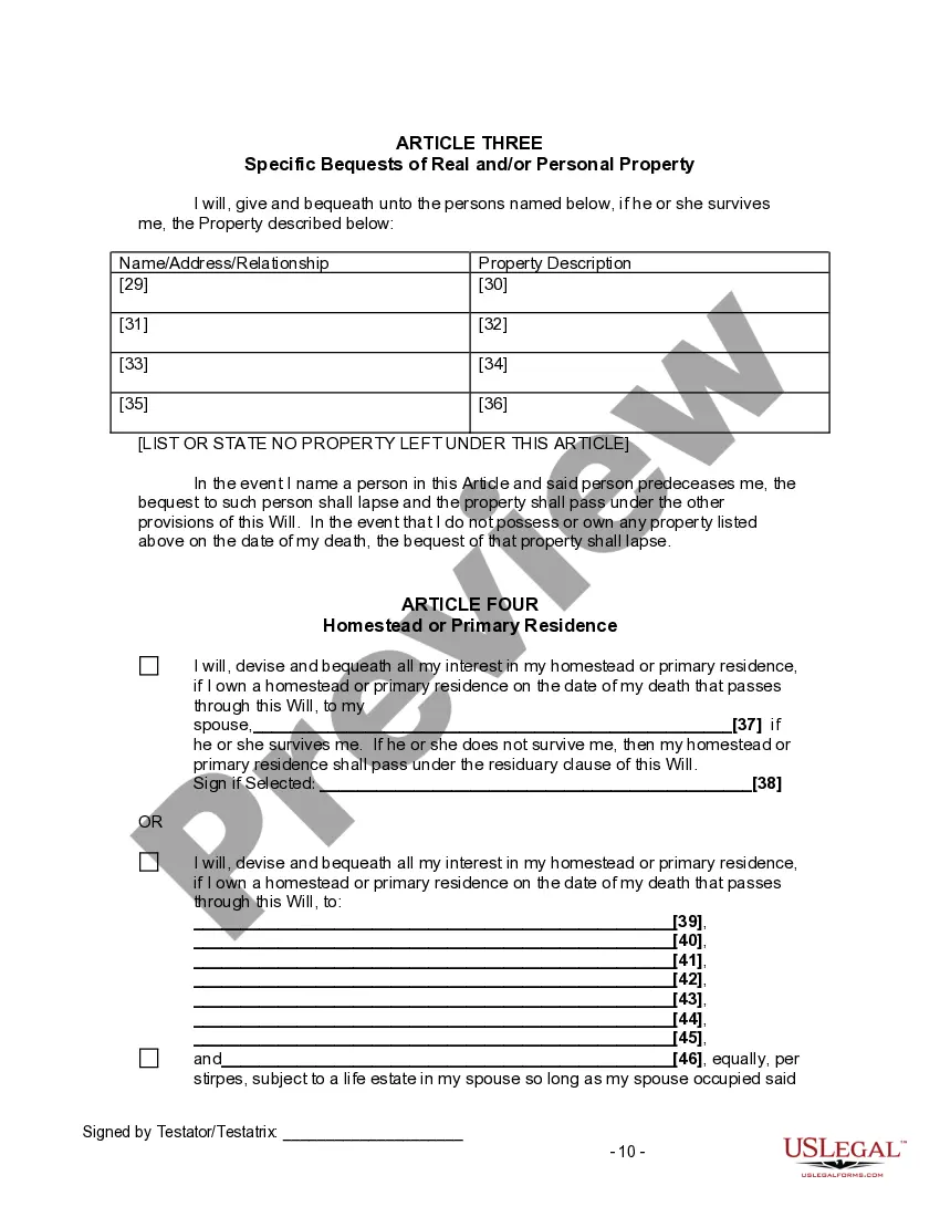 Preview Last Will and Testament for Divorced and Remarried Person with Mine, Yours and Ours Children