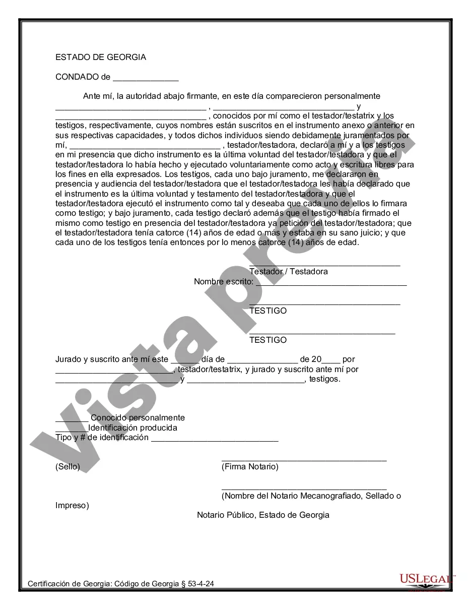 Preview Último testamento legal y formulario de testamento con todos los bienes en fideicomiso llamado testamento invertido