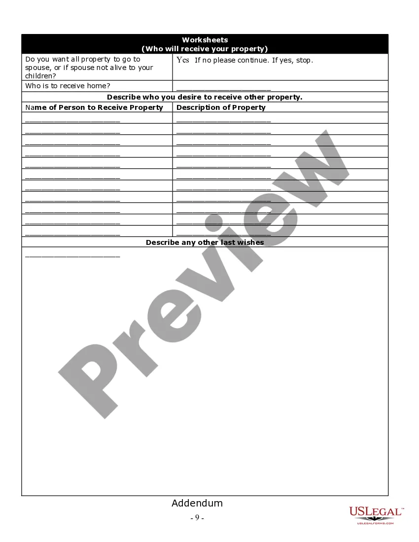 Preview Estate Planning Questionnaire and Worksheets