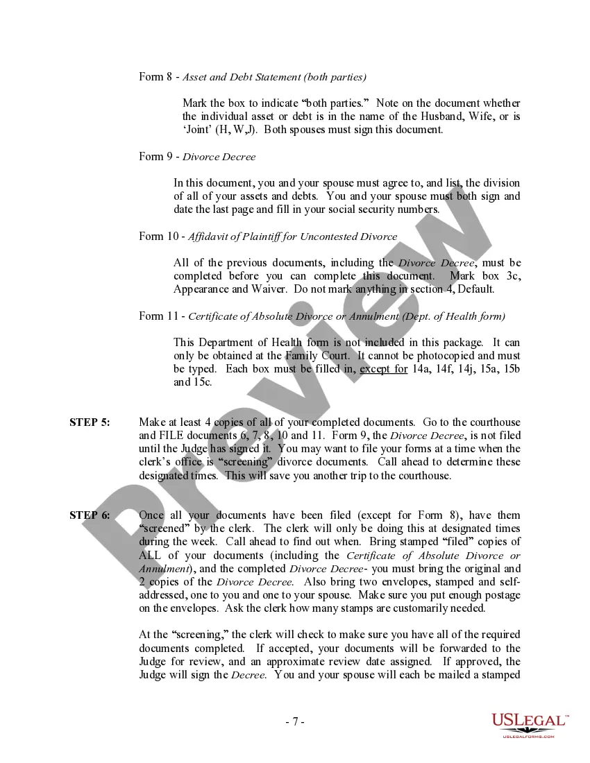 Preview Hawaii No-Fault Uncontested Agreed Divorce Package for Dissolution of Marriage with Adult Children and with or without Property and Debts