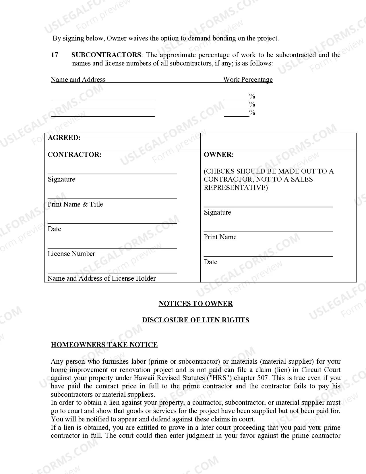 Preview Painting Contract for Contractor