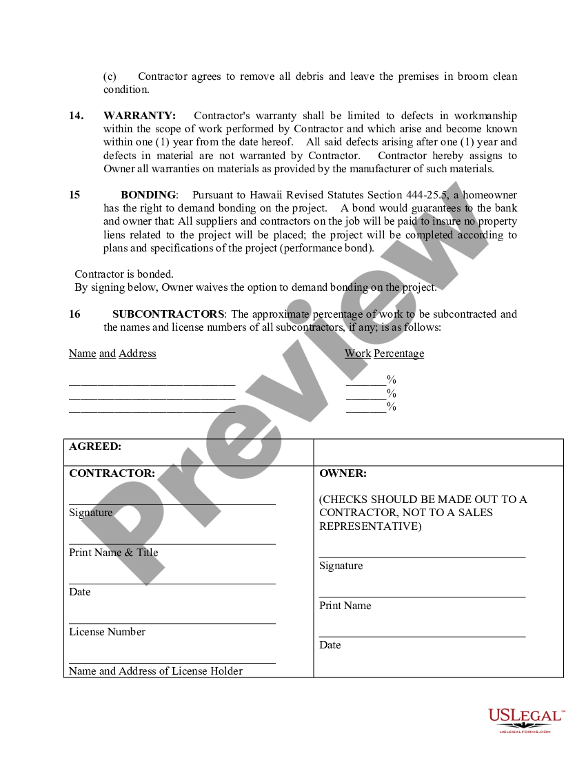 Hawaii Carpenters Union Contract US Legal Forms