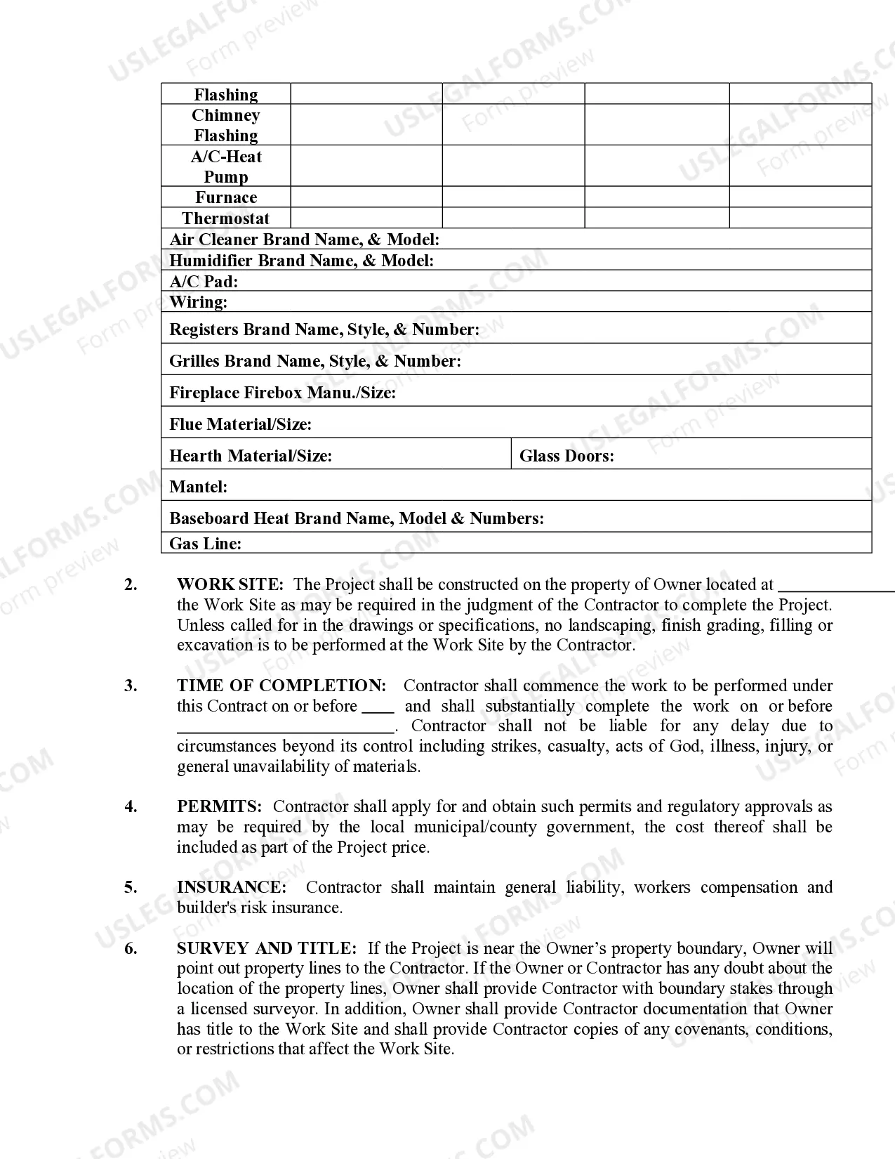 Preview HVAC Contract for Contractor