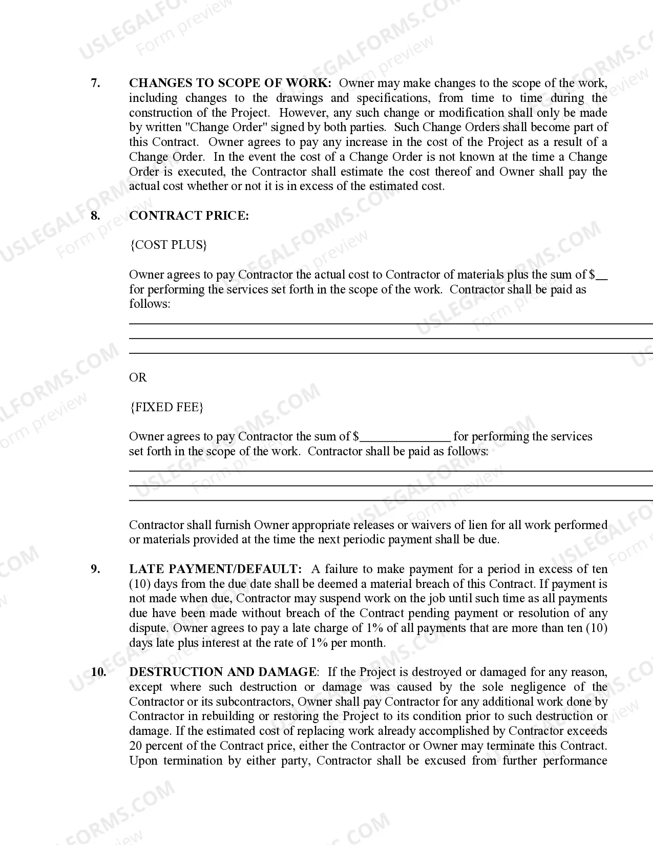 Preview HVAC Contract for Contractor