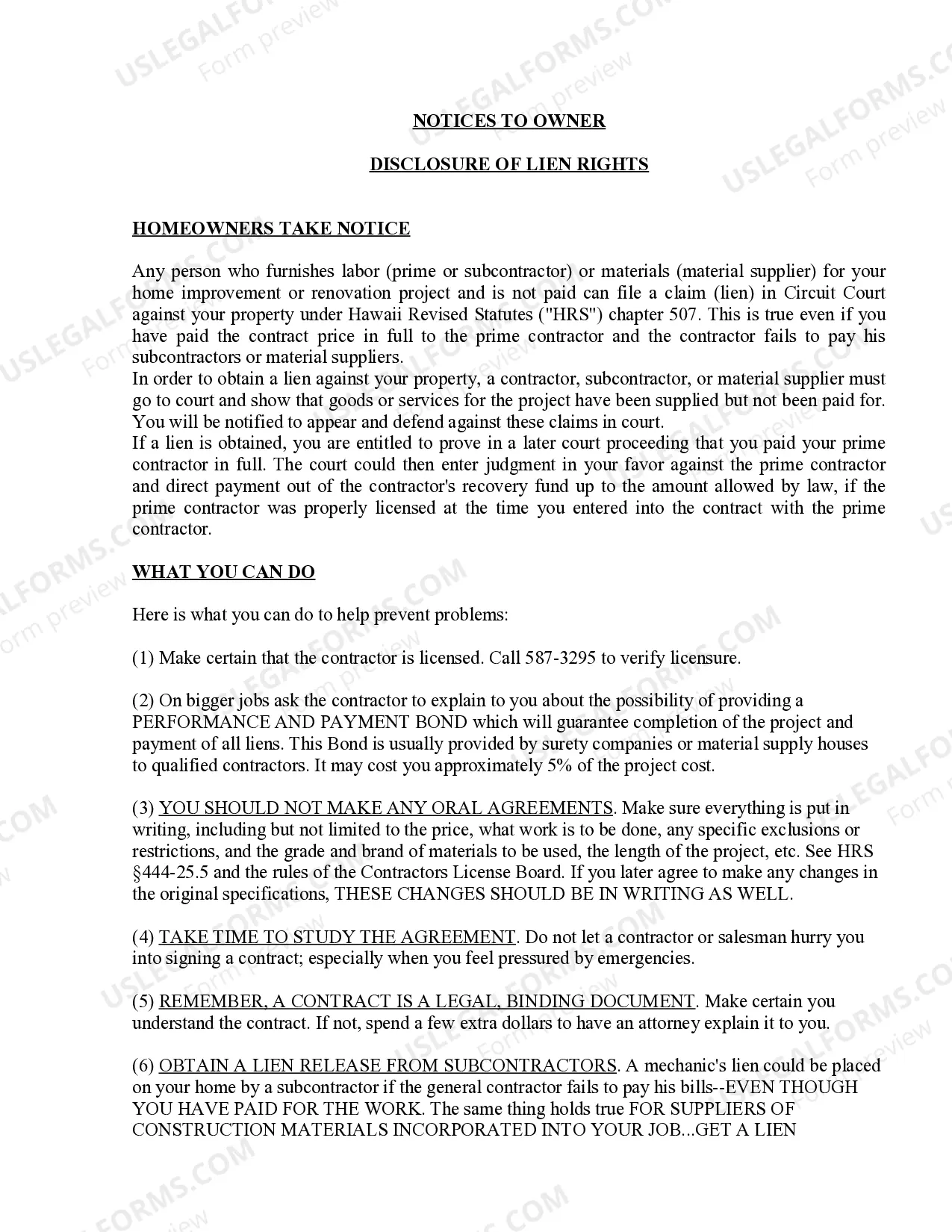 Preview HVAC Contract for Contractor